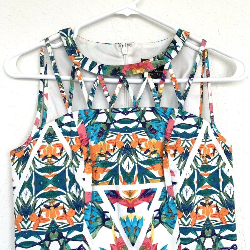 Adrianna Papell Floral Caged Yoke Sheath Dress - Picture 3 of 8